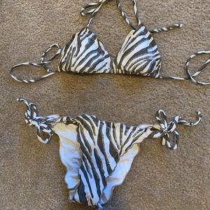 Bikini set - brown zebra with sequins